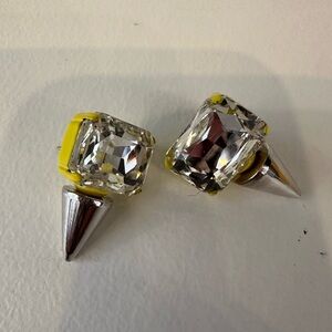 nOir Jewelry Silver and Yellow Earrings